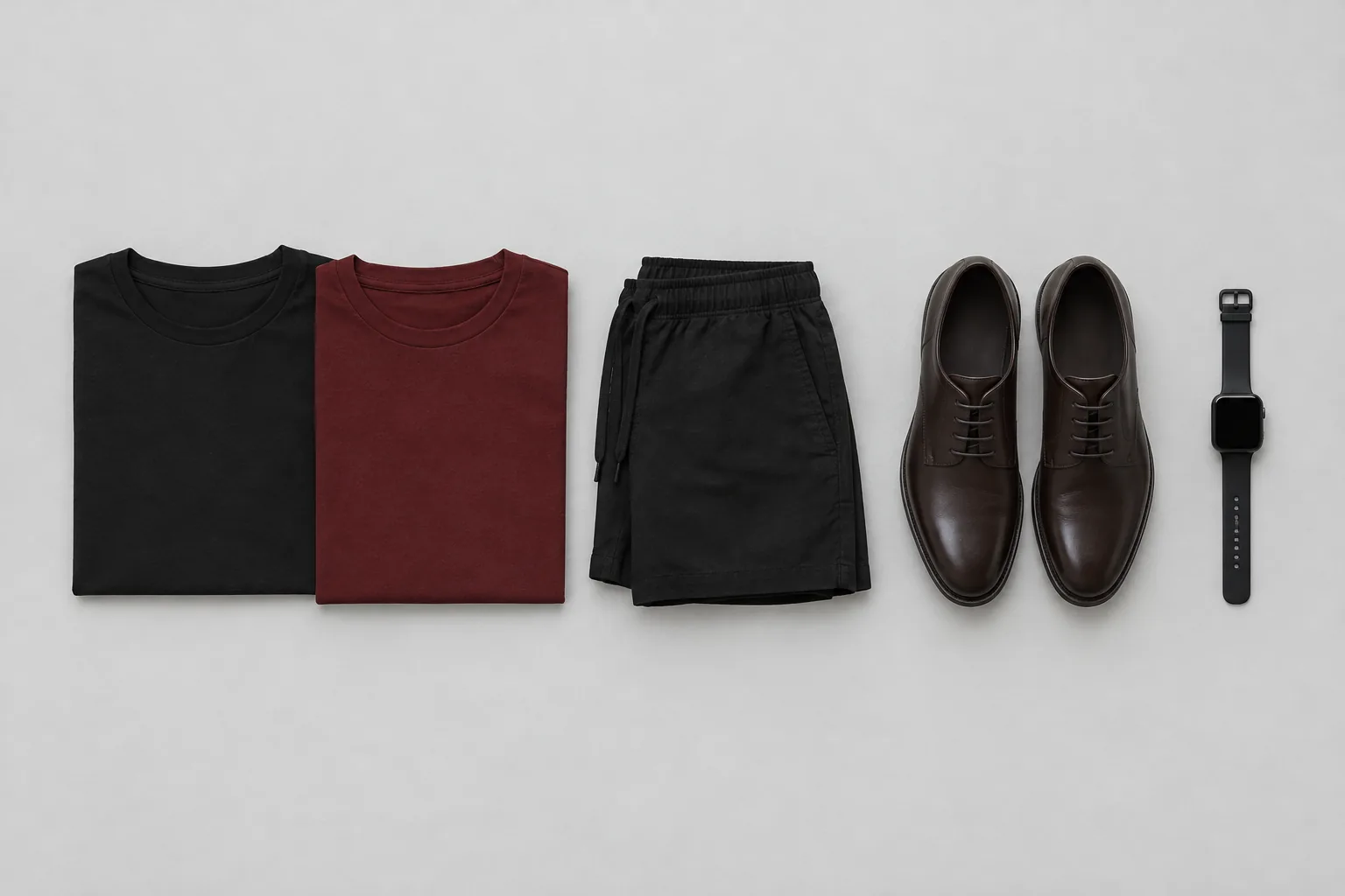 Plain Tees, Good Shoes, One Watch. That's the Wardrobe.